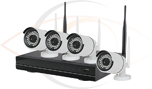 CCTV HD 4 Port Wireless NVR Surveillance System w/ Four Wireless 2MP Cameras